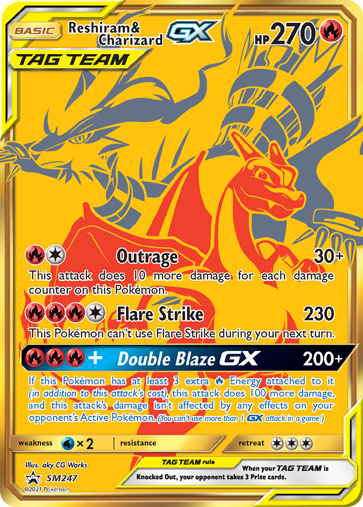 Sun & Moon Promo Reshiram & Charizard GX #247